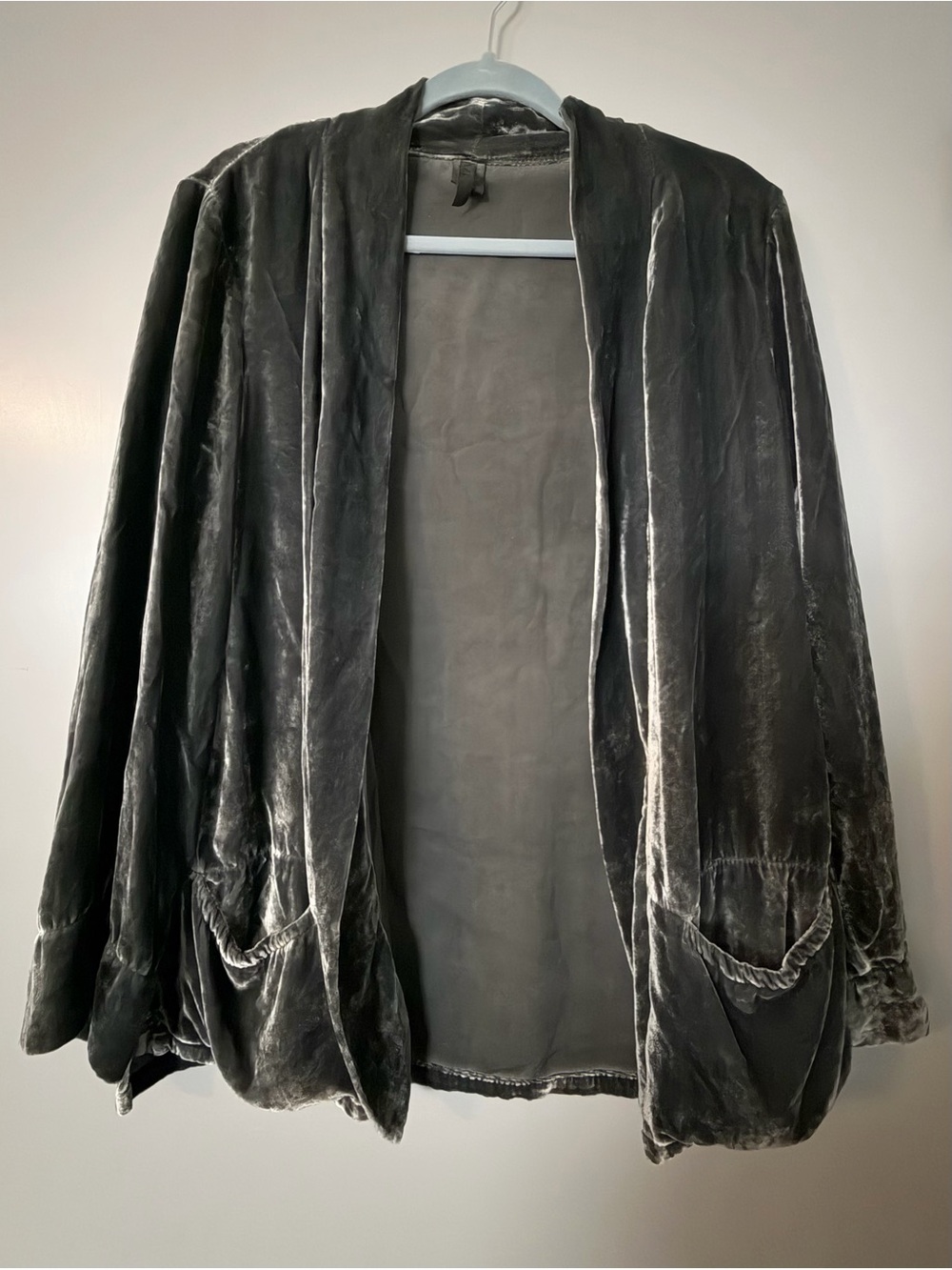 XCVI Velvet Open-Front Blazer - Black